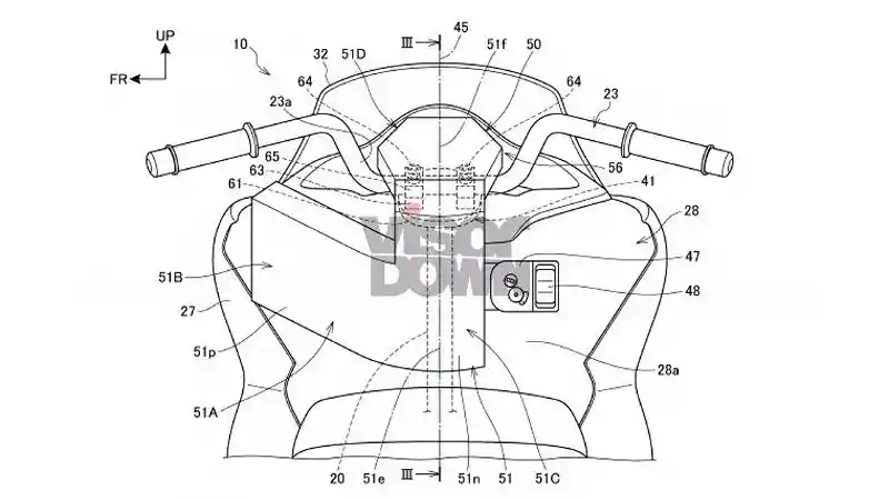 Gambar paten fitur airbag motor honda