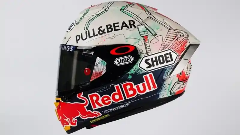 Helm Shoei Baru Marc Marquez di MotoGP Catalunya 2019