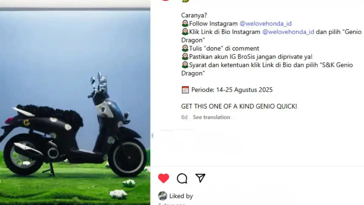 Honda Bagikan Genio Dragon, Gratis! Ini Cara Dapatnya