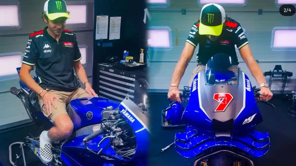 Valentino Rossi Sambangi Yamaha M1 V4 di Tes Misano