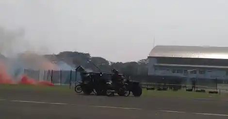 Aksi Bermotor Satbravo Paskhas di Hut TNI AU