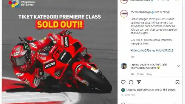 Baru Satu Hari Tiket Premiere Class MotoGP Mandalika Habis!