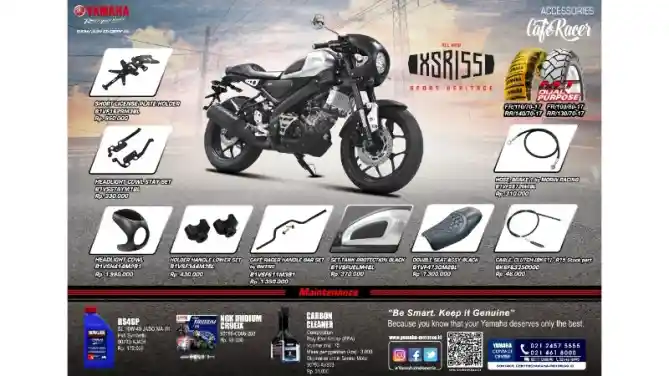 Aksesoris resmi Yamaha XSR155 Cafe Racer