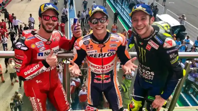 Andrea Dovizioso, Marc Marquez, Valentino Rossi