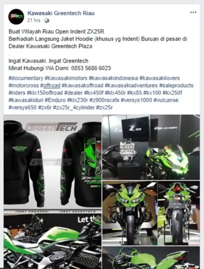 dealer kawasaki buka inden ninja Zx-25r