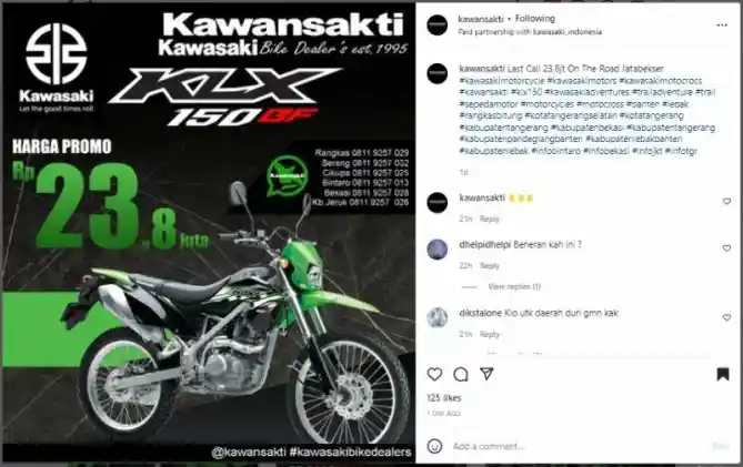 Diskon Kawasaki KLX 150BF