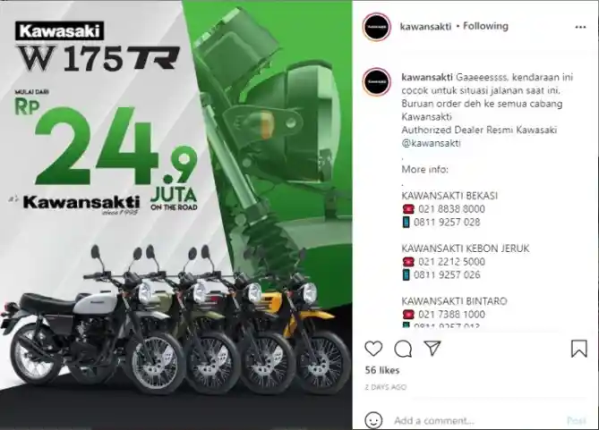 Diskon Kawasaki W175 TR Kawansakti