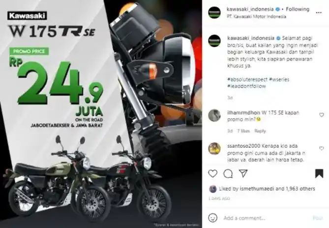 Diskon Kawasaki W175 TR SE