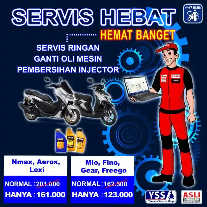 Diskon servis motor Yamaha