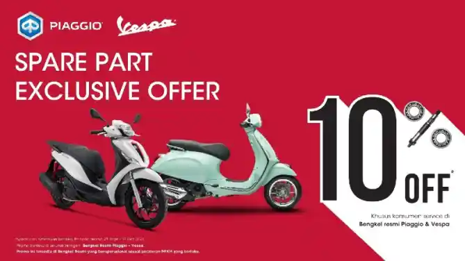 Diskon spare part Piaggio dan Vespa