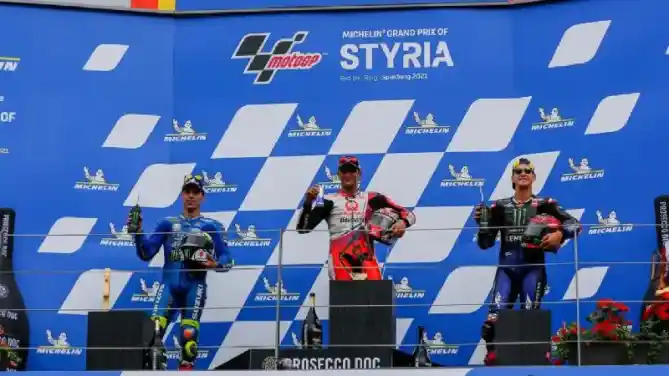 Fabio Quartararo, Joan Mir, dan Jorge Martin MotoGP Austria