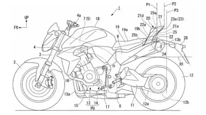 Gambar paten aerodinamika buntut ekor Honda