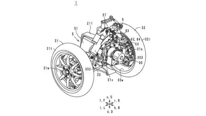 Gambar paten motor roda tiga Yamaha