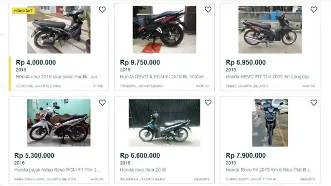 Harga Bekas Honda Revo 2020