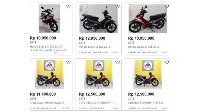 Harga bekas Honda SUpra X 125 Oktober 2020