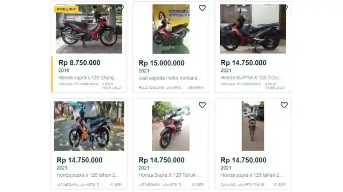 Harga bekas Honda Supra X 125