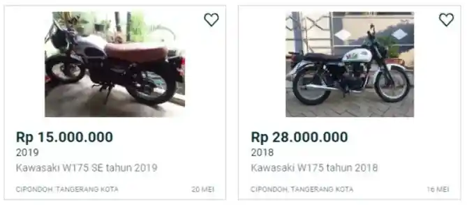 Harga Bekas Kawasaki W175 di OLX