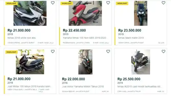 Harga bekas NMax 155