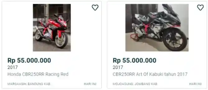 Harga Honda CBR250RR Bekas