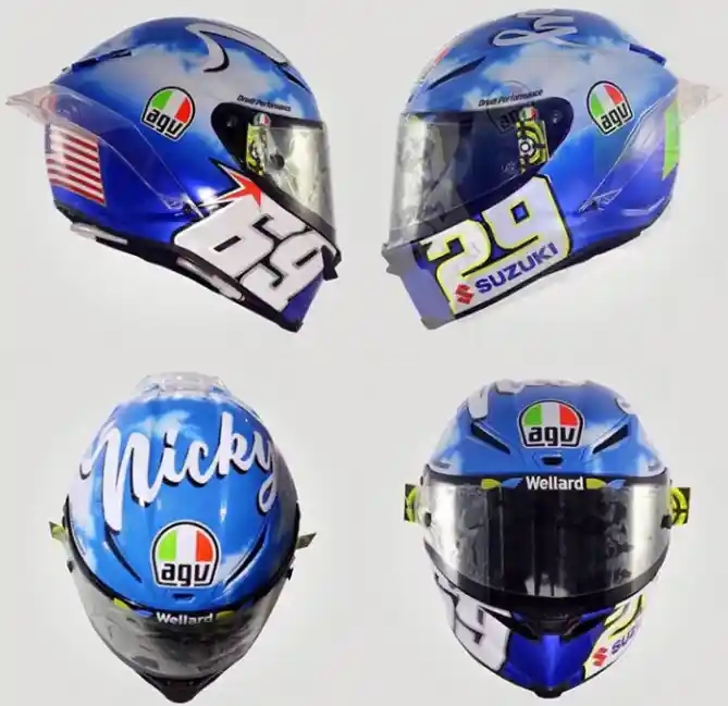 Helm rossi dan iannone