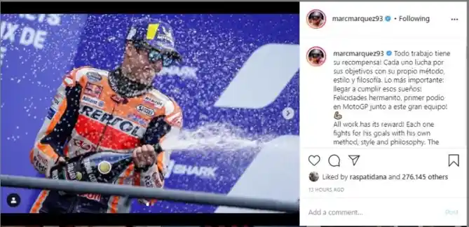 Instagram marc Marquez