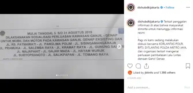 Instagram dishubdkijakarta