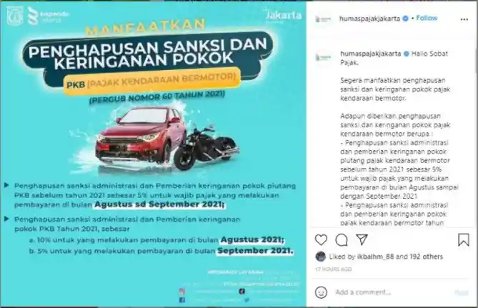 Keringanan Pajak Kendaraan DKI Jakarta