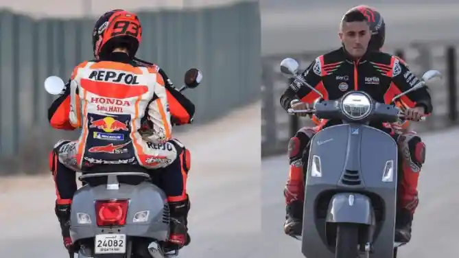 Marc Marquez dan Vespa GTS