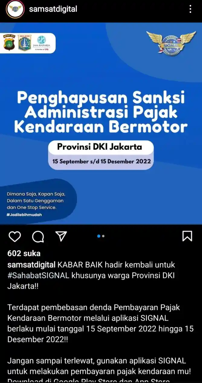 Mulai Minggu Ini, Sanksi Administrasi PKB dan BBNKB di Jakarta dihapus