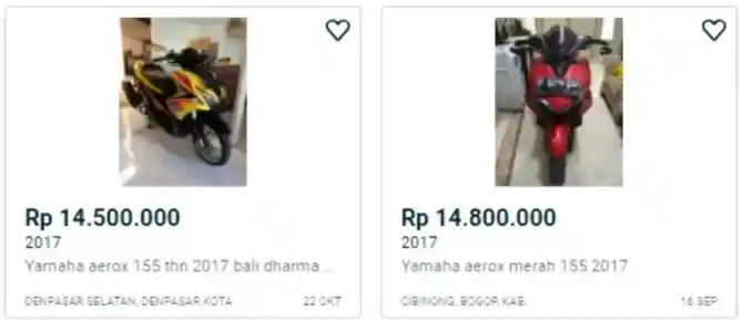 Pantauan Harga Bekas Yamaha Aerox