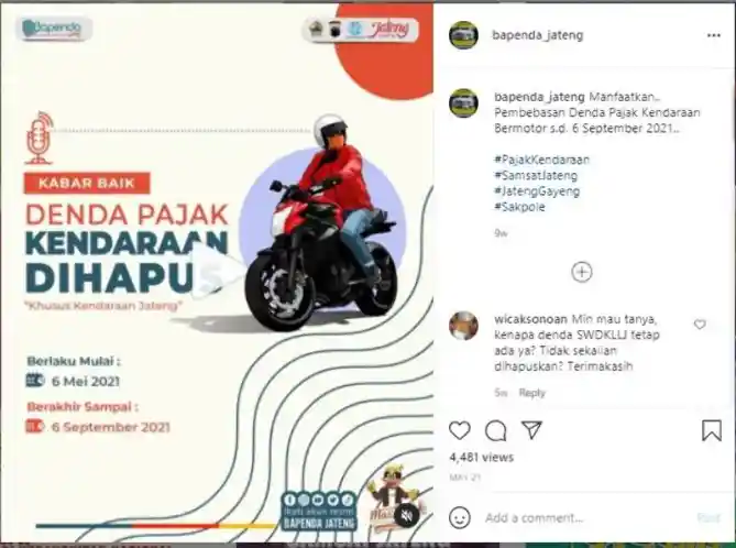 Pemutihan Denda Pajak Kendaraan di Daerah