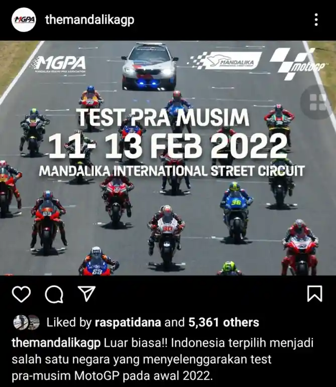 Pengumuman Pra-Musim MotoGP 2022 di Mandalika