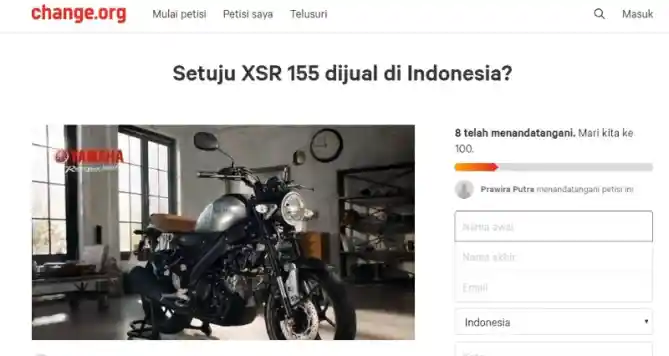 Petisi Yamaha XSR155