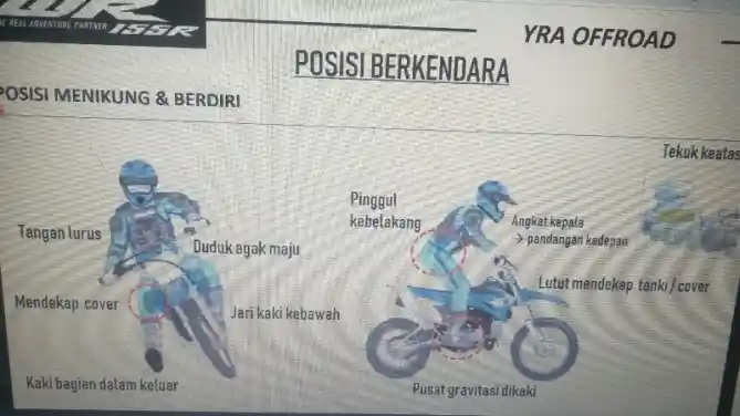 Posisi berkendara motor trail