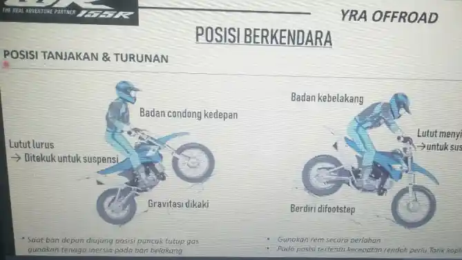 Posisi berkendara motor trail