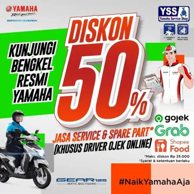 Promo diskon servis ojek online Yamaha