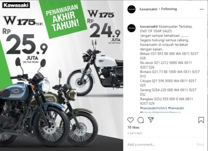 Promo Kawasaki W175 Series Kawansakti