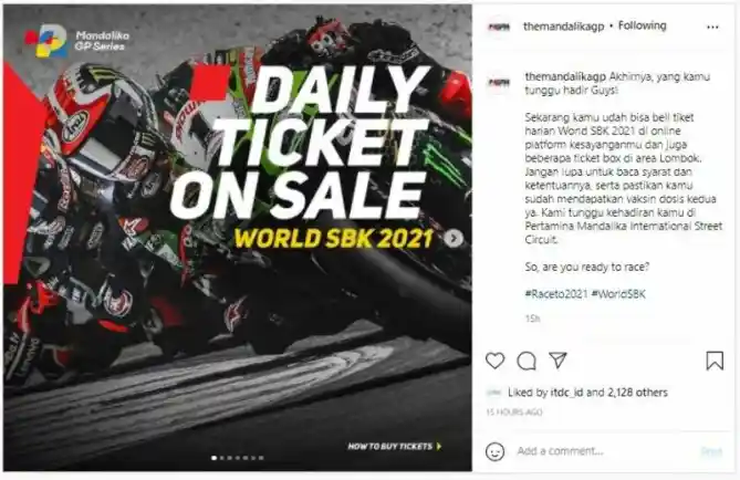 Tiket Harian WSBK Mandalika