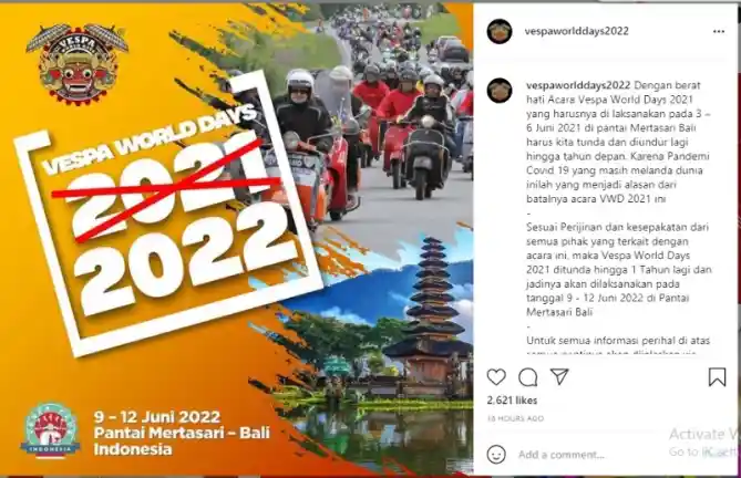 Vespa World Day 2021 Ditunda