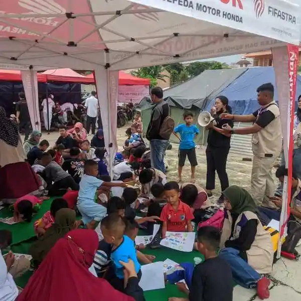 Honda Jawa Barat Berikan Dukungan Psikososial dan Servis Gratis Buat Korban Gempa Cianjur