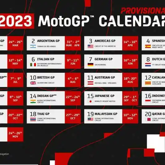 Kalender Sementara MotoGP 2023