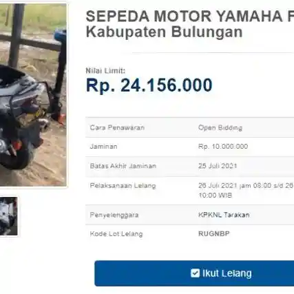 Yamaha FJR 1300 Dilelang