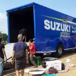 Truk Suzuki Ecstar MotoGP Terlihat di Jakarta, Mau Syuting Satria Baru?