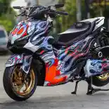Modifikasi Yamaha Aerox Alpha, Angkat Kesan Agresif Bertema Helm Balap