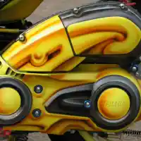 Galleri foto Modifikasi Yamaha Aerox 155 VVA 2017, Praktis Jadi Bumble Bee