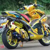 Galleri foto Modifikasi Yamaha Aerox 155 VVA 2017, Praktis Jadi Bumble Bee