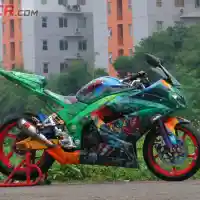 Galleri foto Modifikasi Kawasaki Ninja 250FI, Bahan Kanvas Civil War