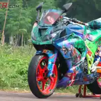 Galleri foto Modifikasi Kawasaki Ninja 250FI, Bahan Kanvas Civil War
