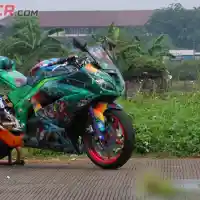 Galleri foto Modifikasi Kawasaki Ninja 250FI, Bahan Kanvas Civil War